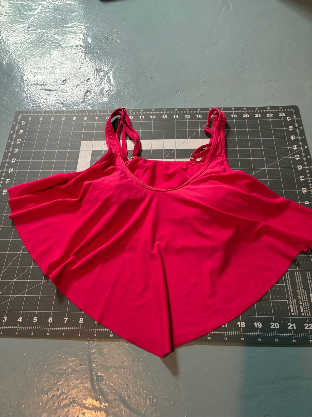 Bright Pink Bikini Top with Double Straps